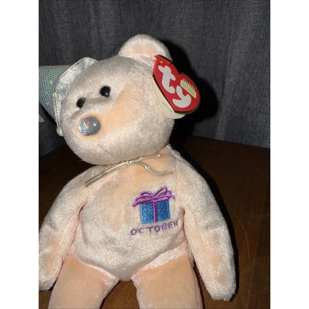 2002 Ty Beanie Babies New OCTOBER Happy Birthday Bear MWMTs‎ Party Hat 8
